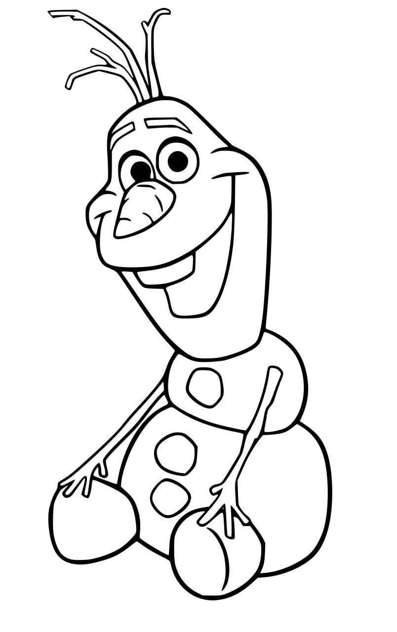 Desenhos de Olaf senta se no chão para colorir