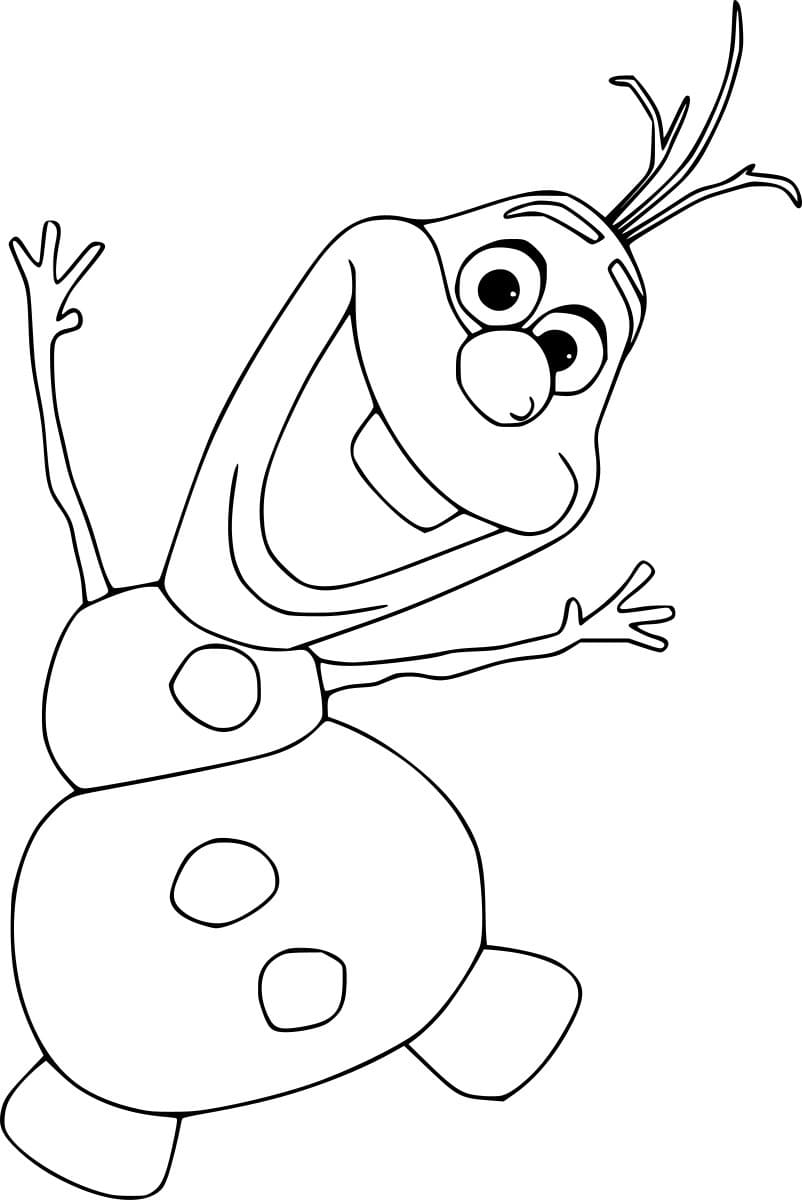 Olaf simples para colorir