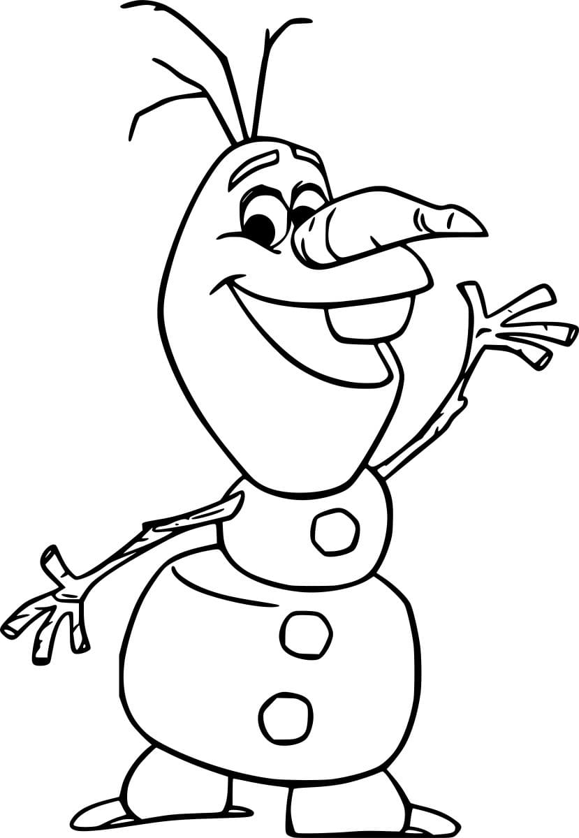 Olaf sorridente para colorir