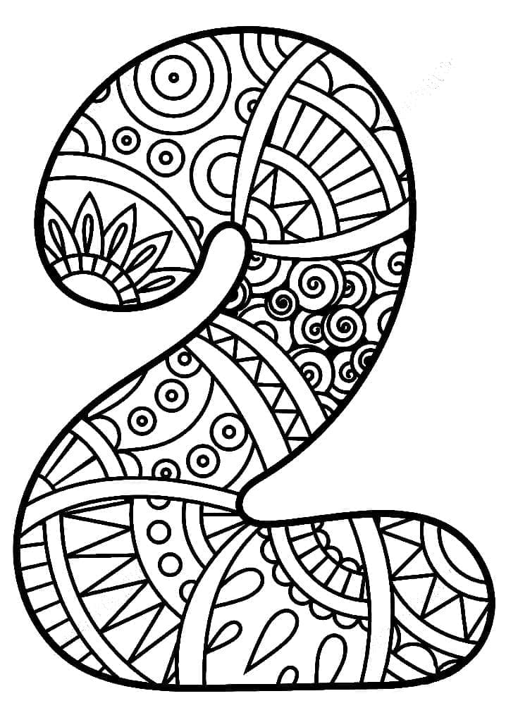 Desenhos de Número 2 (Dois) Para Colorir