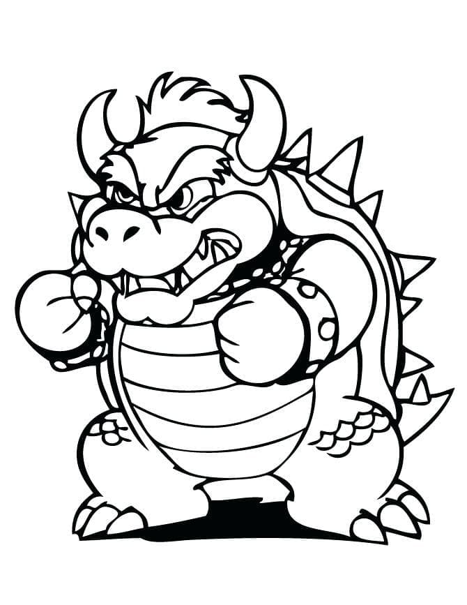 Desenhe o Bowser Irritado para colorir