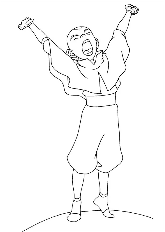 Aang bocejando para colorir