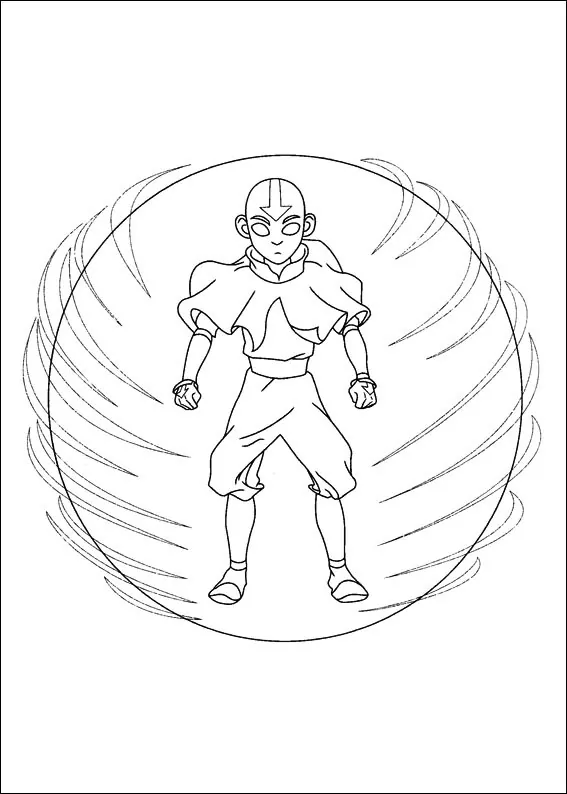 Desenhos de Aang no fone de ouvido para colorir