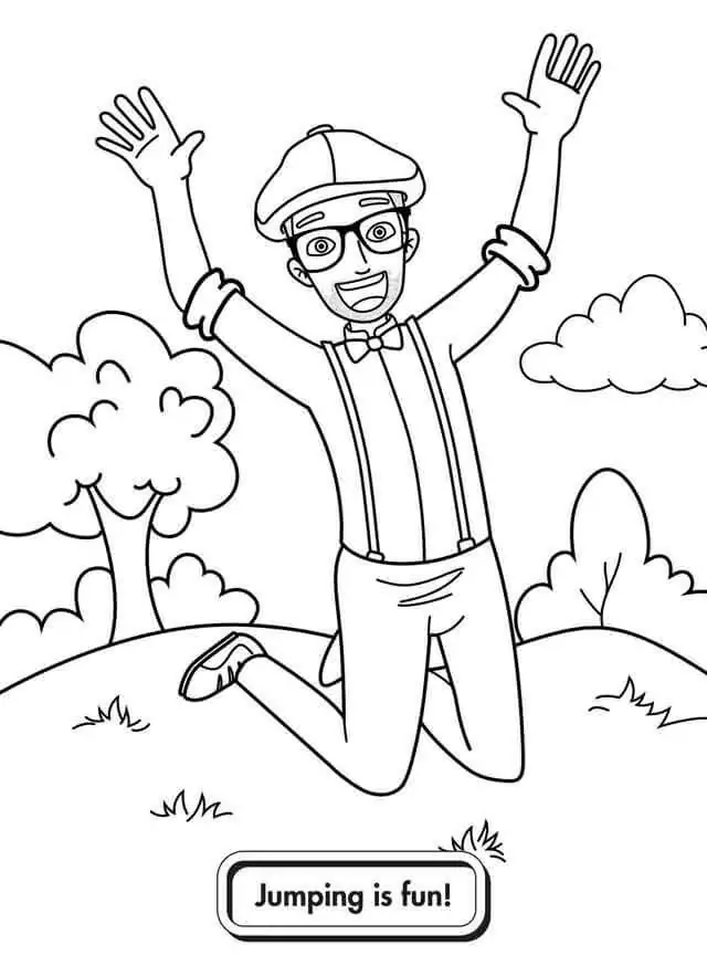 Desenhos de Blippi saltitante para colorir