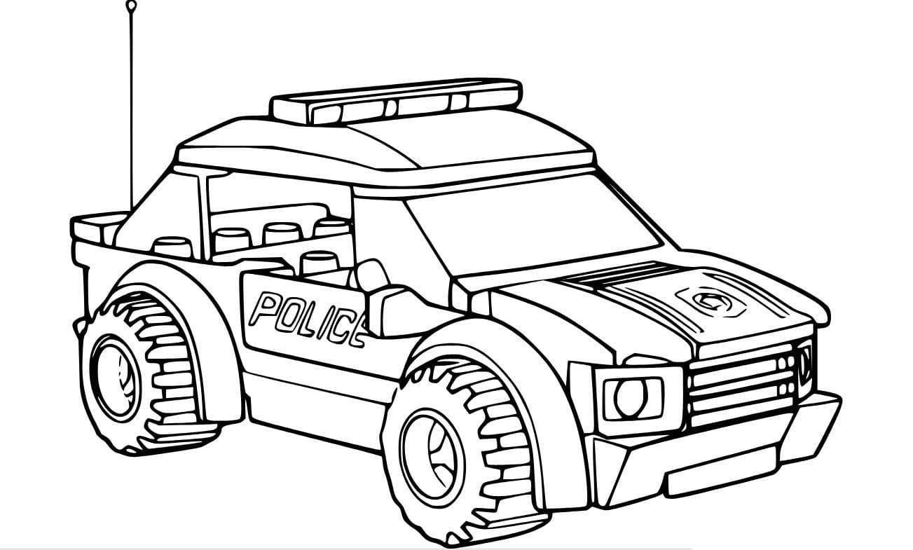 Desenhos de Carro de polícia Lego grátis para colorir