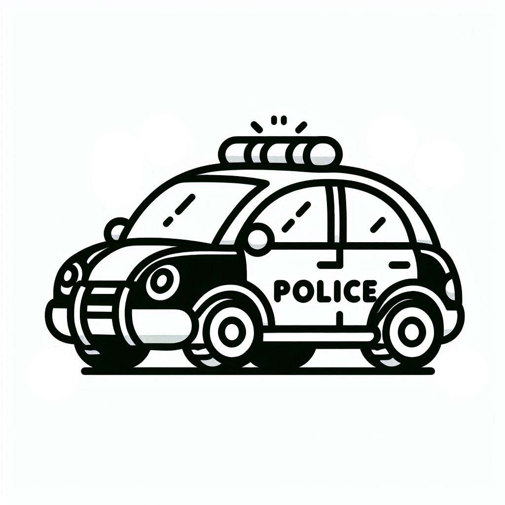 Desenhos de Carro de polícia básico para colorir