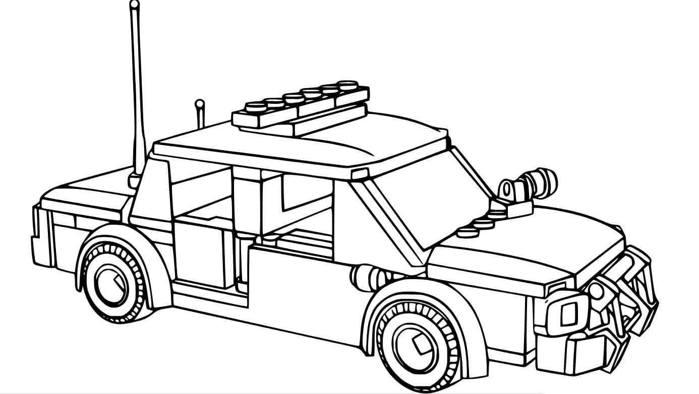 Desenhos de Carro de polícia de brinquedo Lego para colorir