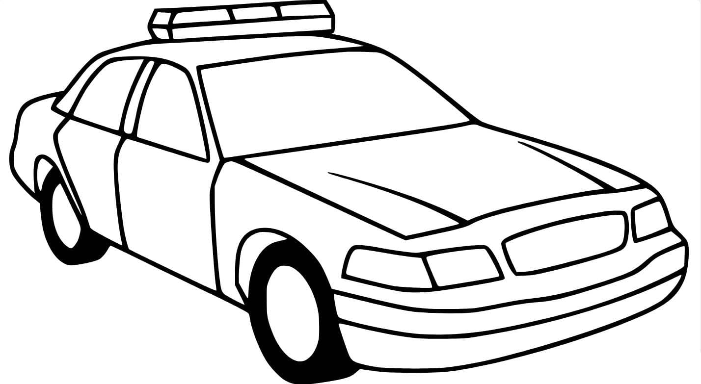 Desenhos de Carro de polícia em branco para colorir