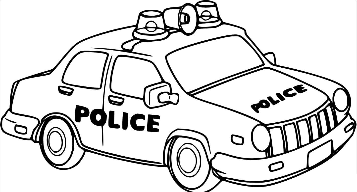 Desenhos de Carro de polícia fofo para colorir