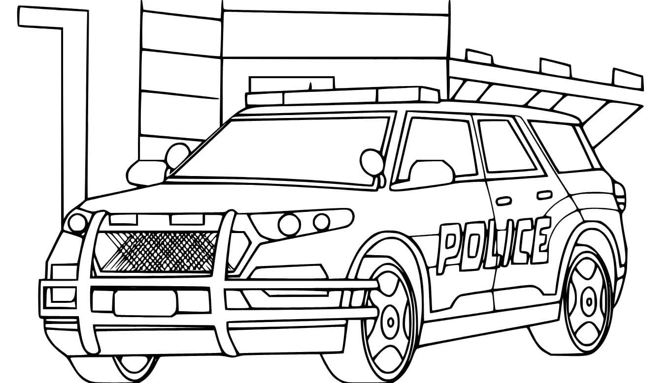 Carro de polícia off road para colorir