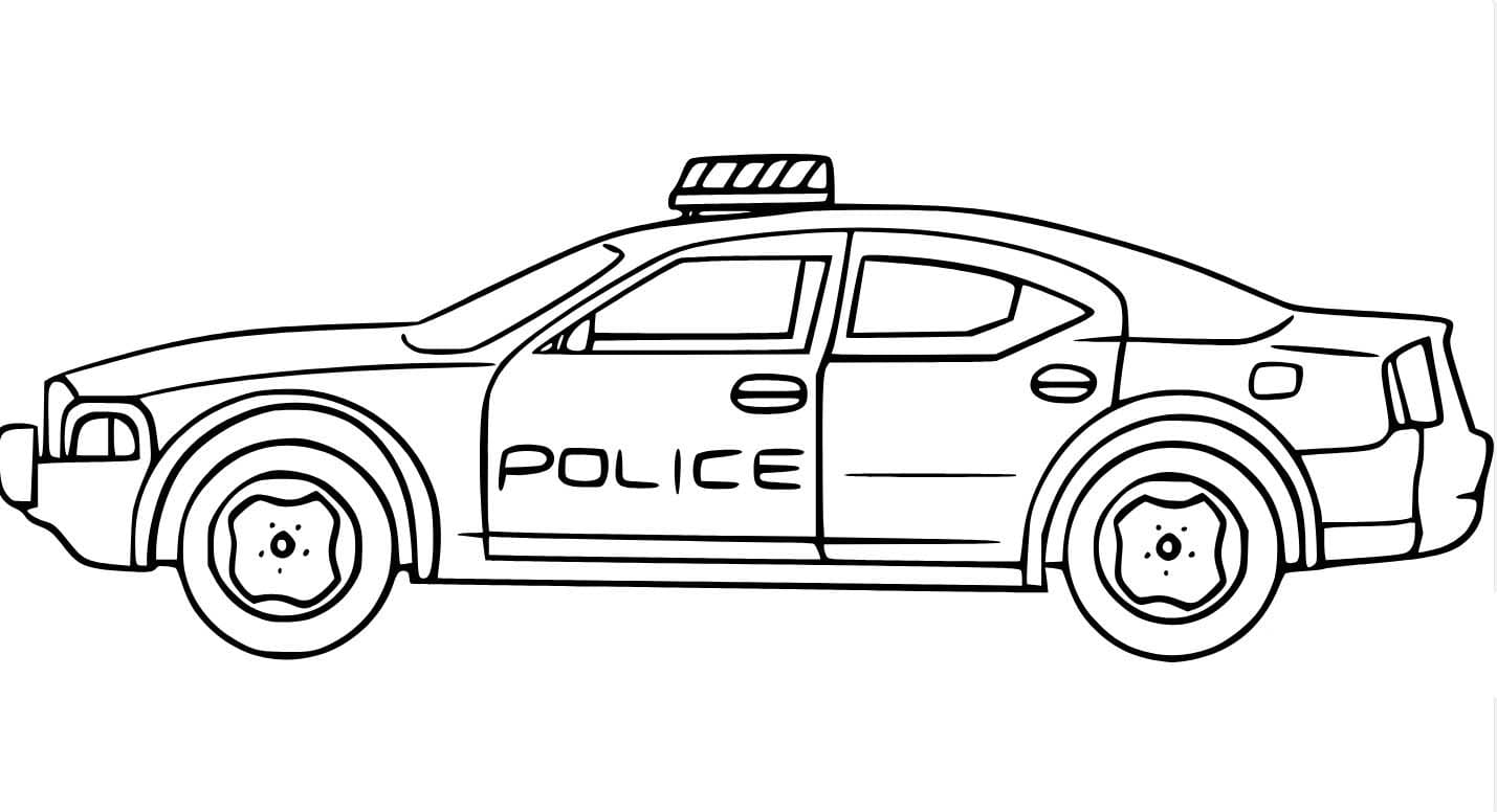 Desenhos de Carro de polícia realista fácil para colorir