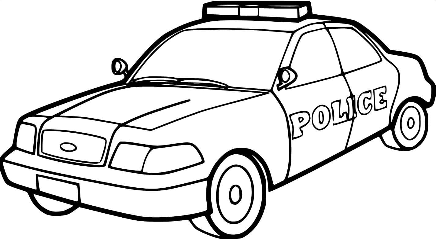 Desenhos de Carro de polícia realista simples para colorir