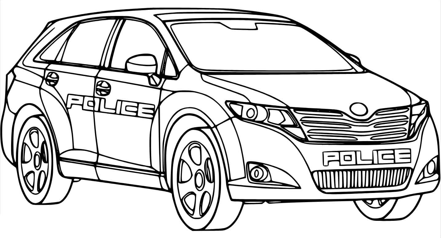 Desenhos de Carro de polícia realista para colorir