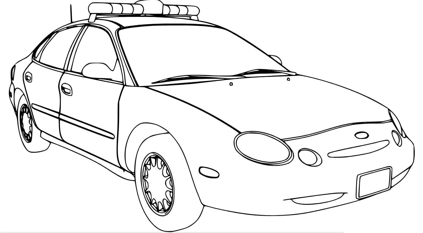 Desenhos de Carro de polícia simples para colorir