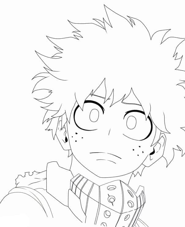 Desenhando Izuku Midoriya para colorir