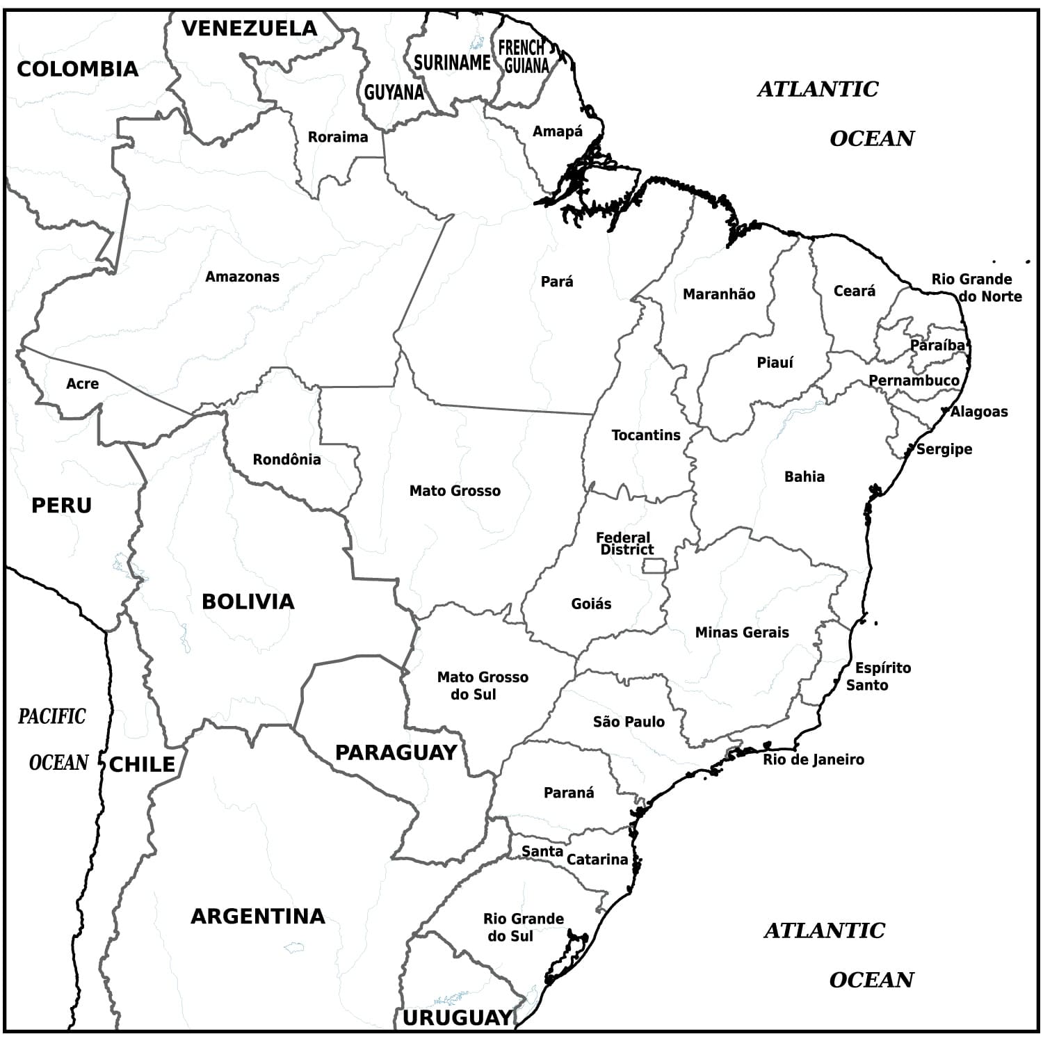 Desenhando Mapa do Brasil para colorir