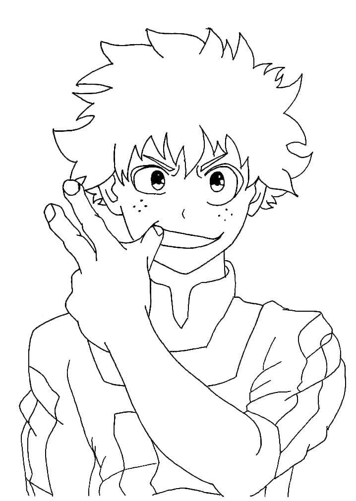 Desenhar Anime Boy Midoriya para colorir