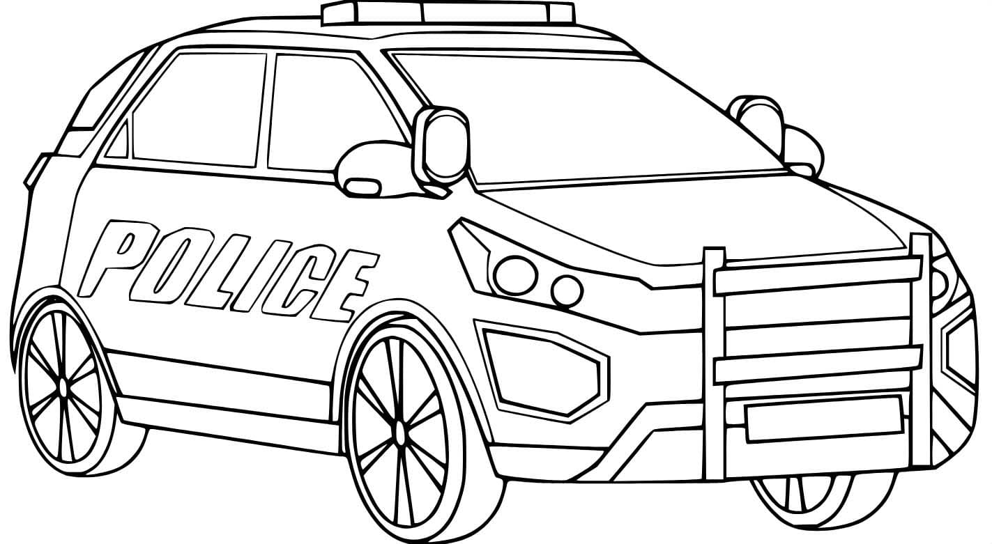 Desenhos de Desenhar Carro de Polícia Fácil para colorir