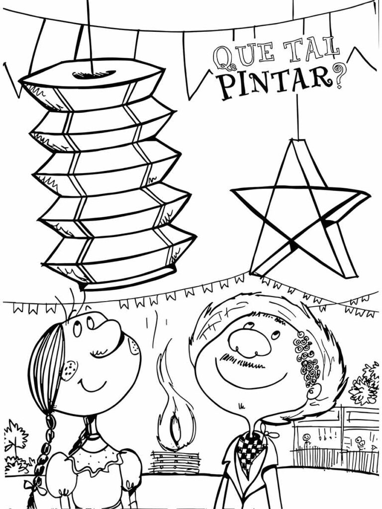 Desenhar Festa Junina – Página 16 para colorir