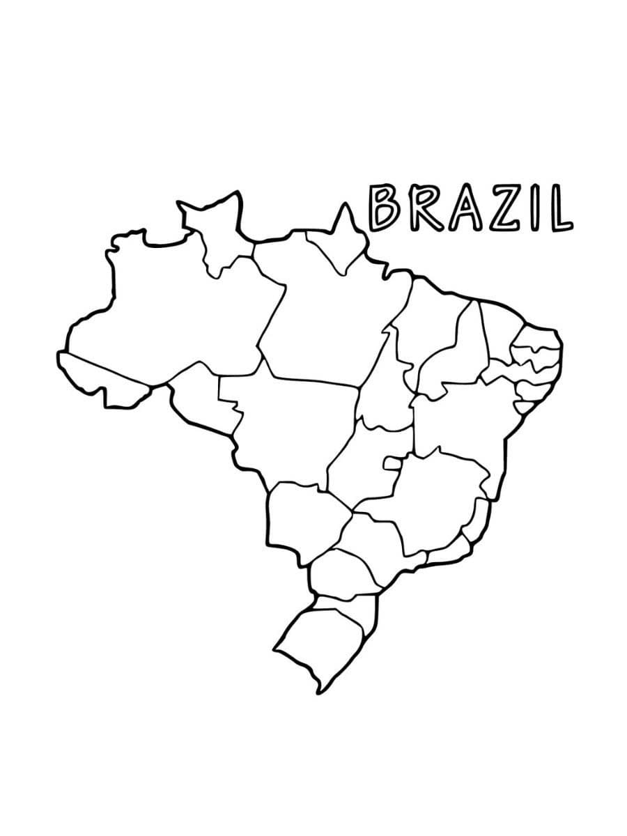 Desenhar Mapa do Brasil básico para colorir