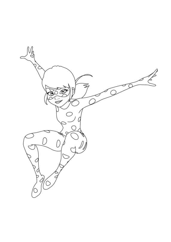 Desenhar Marinette Ladybug Ação para colorir