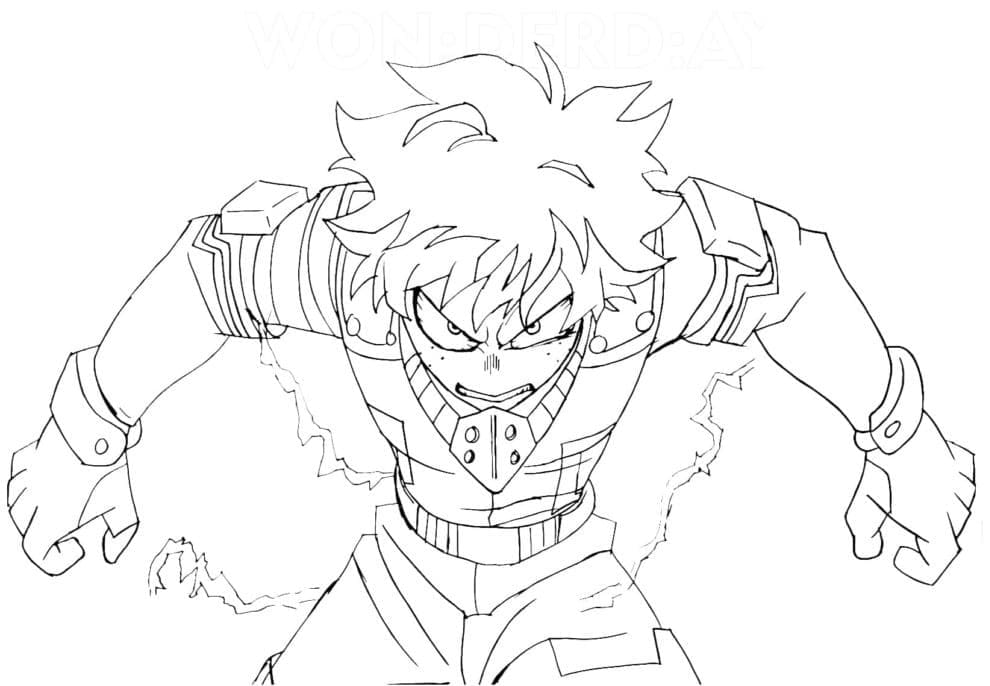 Desenhar Midoriya My Hero Academia para colorir