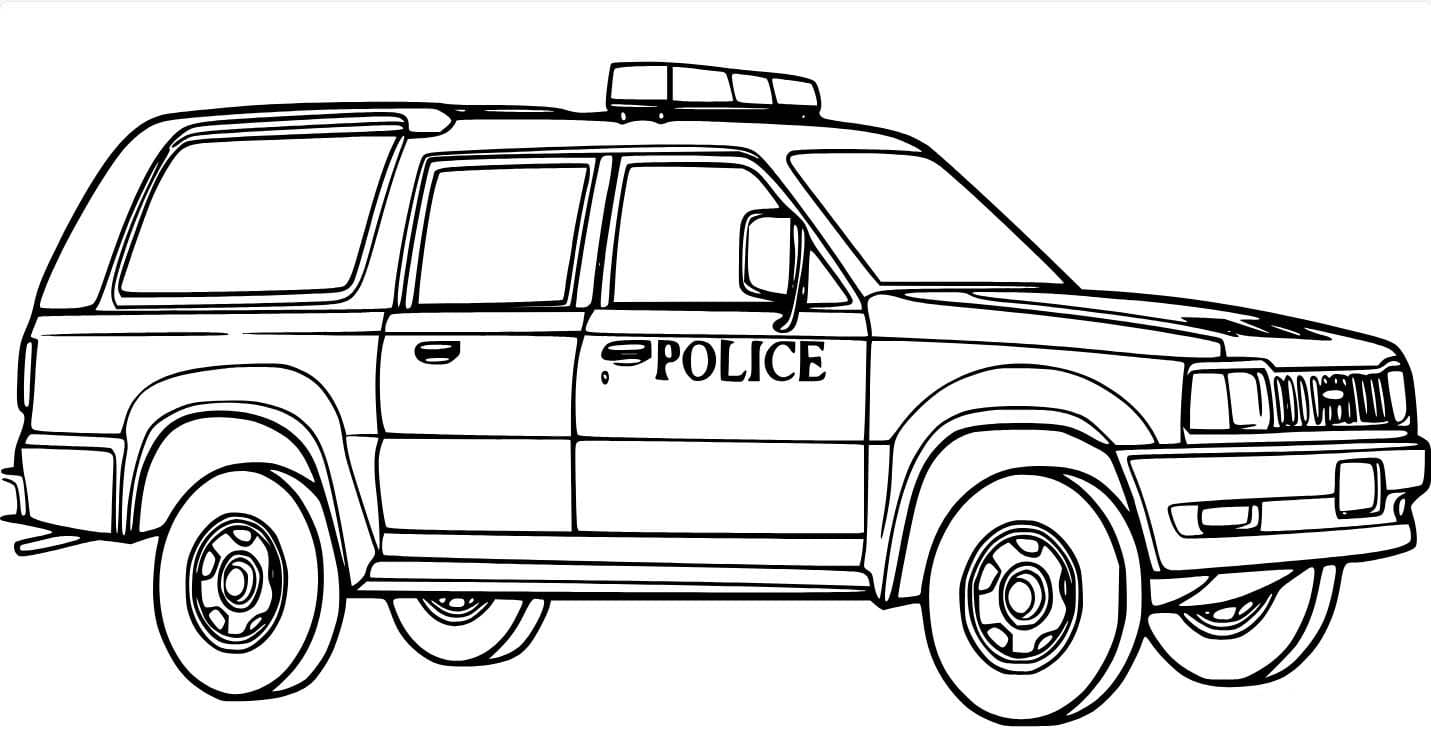 Desenhar SUV Policial Simples para colorir