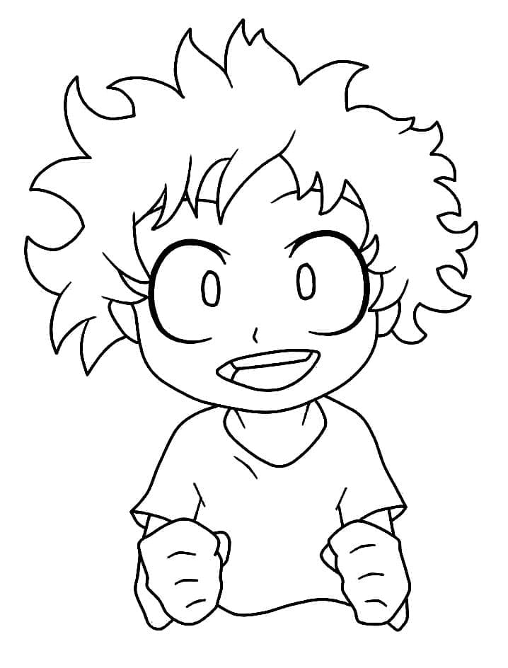 Desenhos de Desenhar o menino fofo Midoriya para colorir