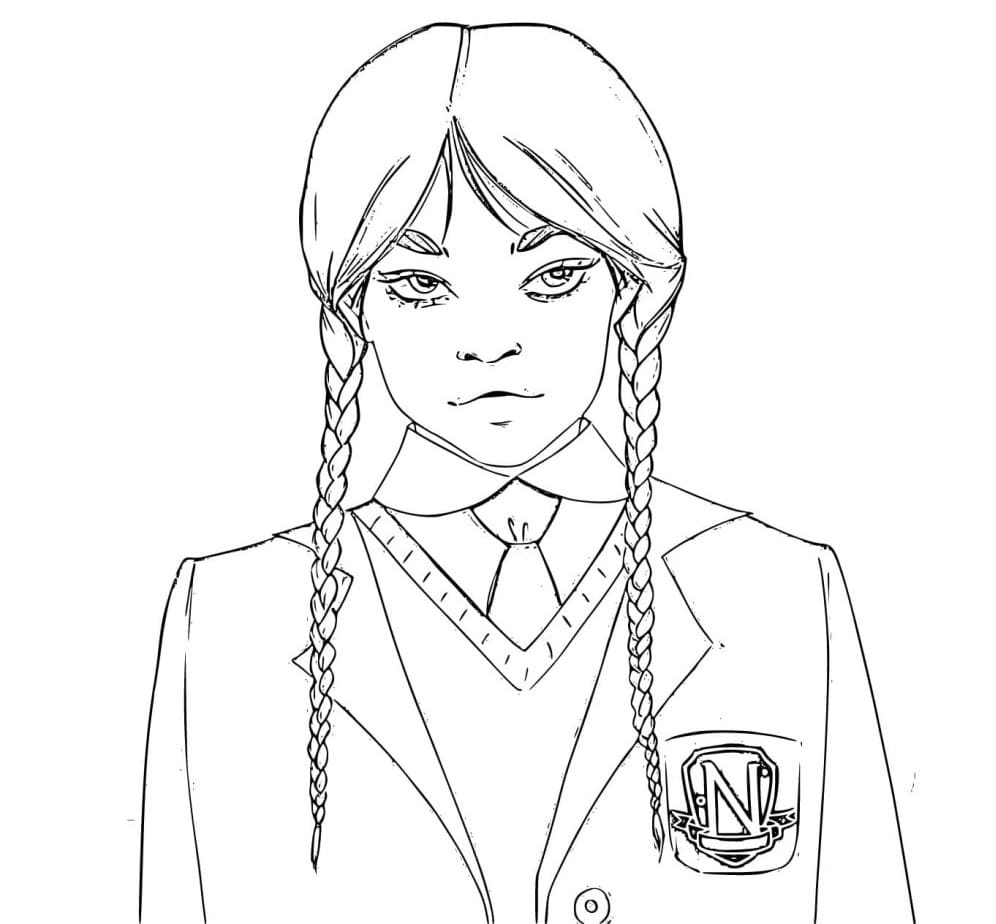 Desenhar para imprimir Wednesday Addams para colorir