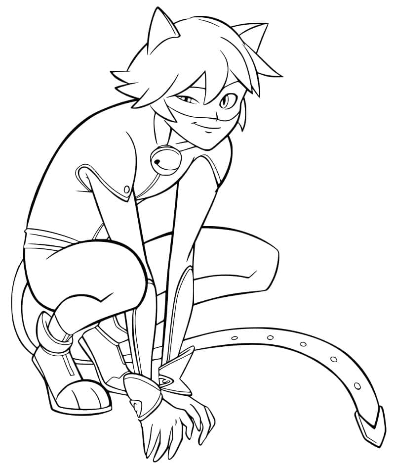 Desenhos de Desenhe Cat Noir em Miraculous Ladybug para colorir