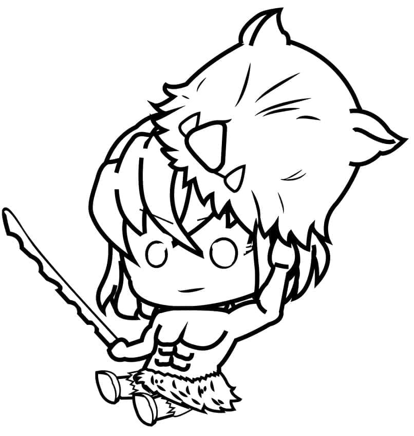 Desenhe Chibi Hashibira Inosuke para colorir