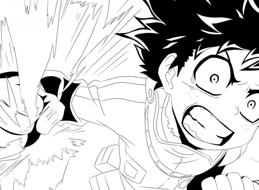 Desenhe Deku Muito Irritado para colorir