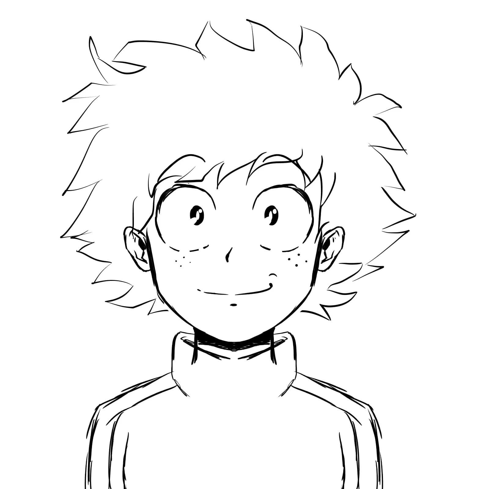 Desenhe Deku Sorridente para colorir