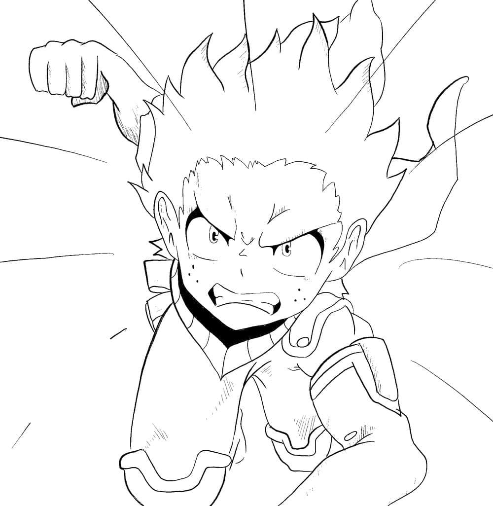 Desenhe Deku de My Hero Academia para colorir