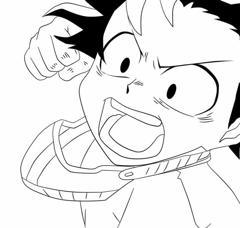 Desenhos de Desenhe Izuku Midoriya Irritado para colorir