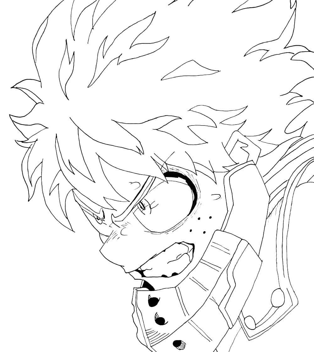 Desenhos de Desenhe Izuku Midoriya Muito Irritado para colorir