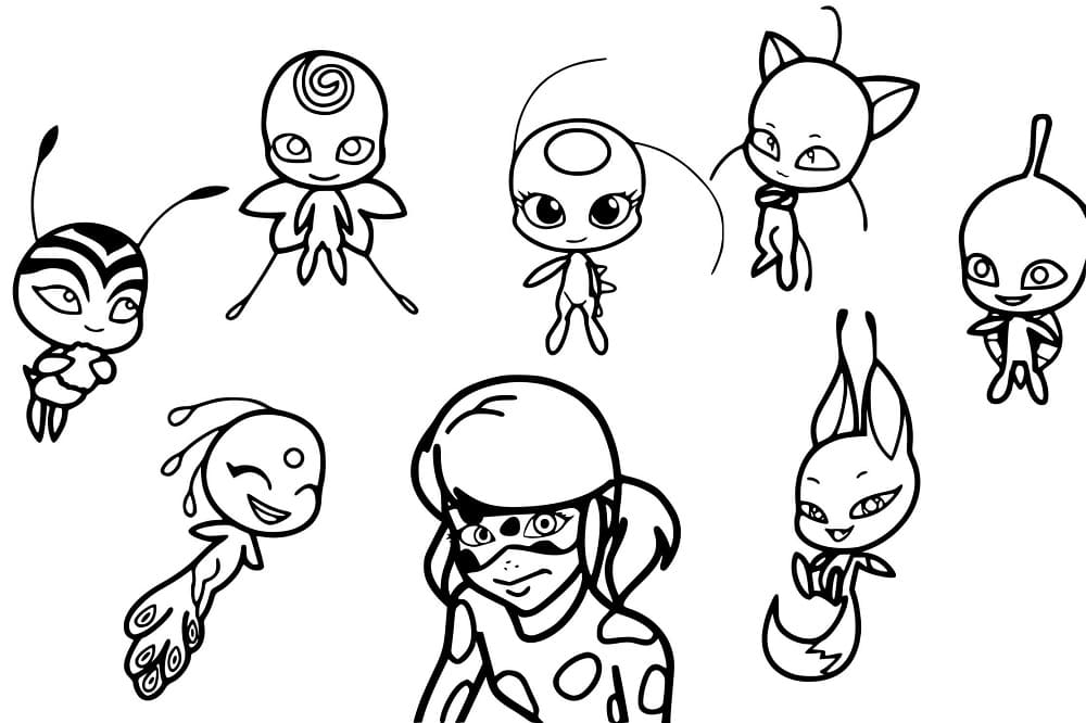 Desenhos de Desenhe Kwamis de Miraculous Ladybug para colorir