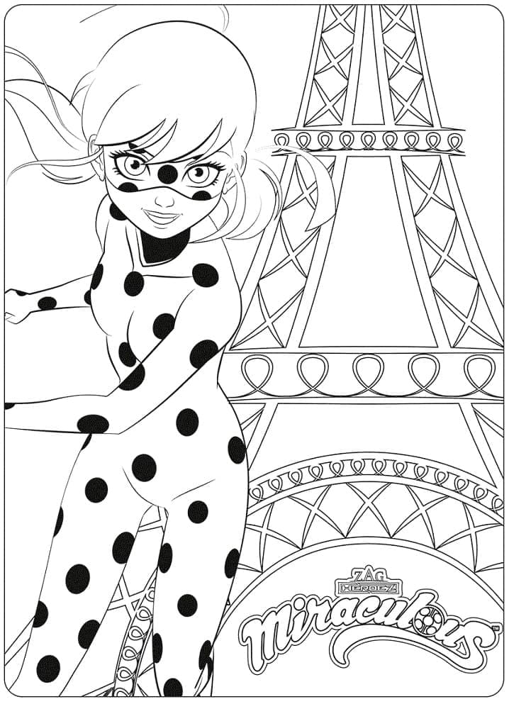 Desenhe Marinette em Miraculous Ladybug para colorir