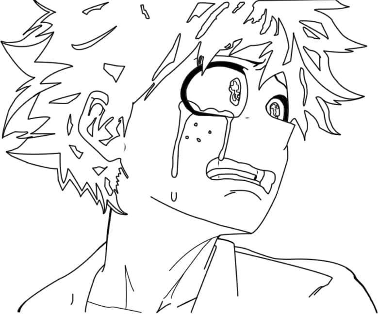 Desenhos de Desenhe Midoriya Chorando para colorir