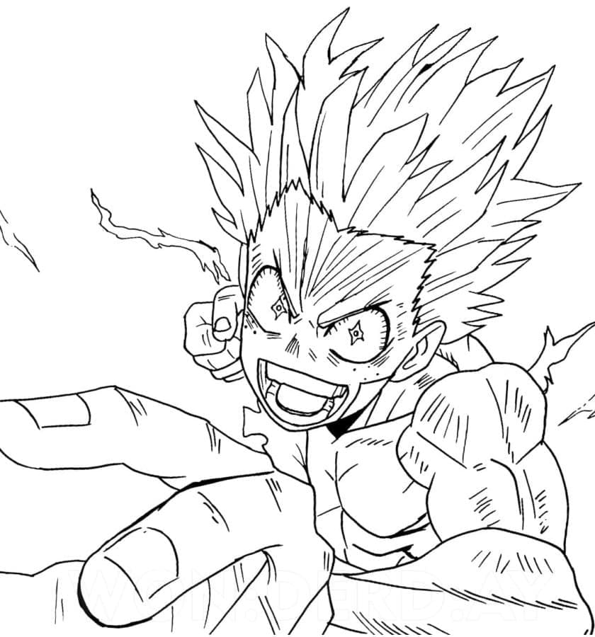 Desenhe Midoriya Irritado para colorir