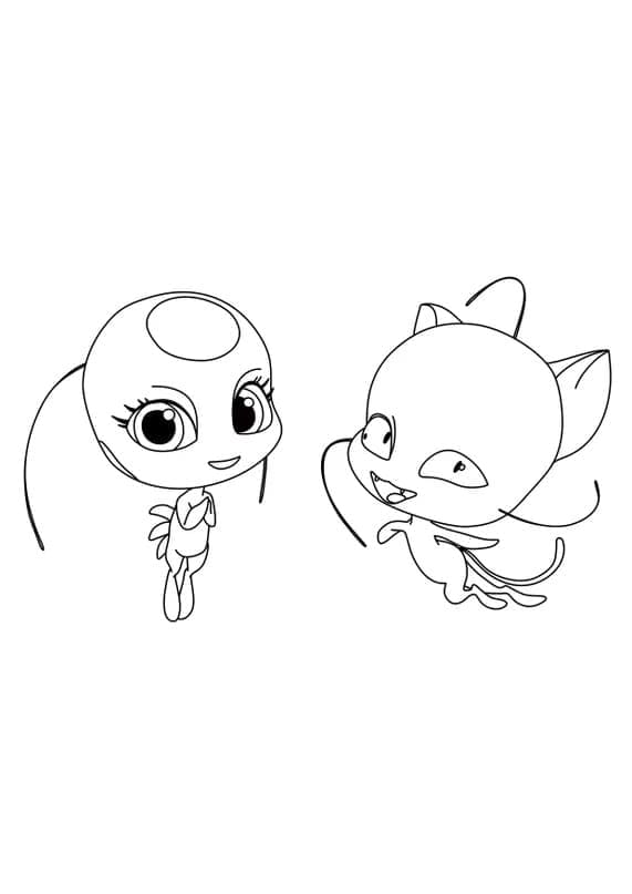 Desenhos de Desenhe Plagg e Tikki de Miraculous Ladybug para colorir