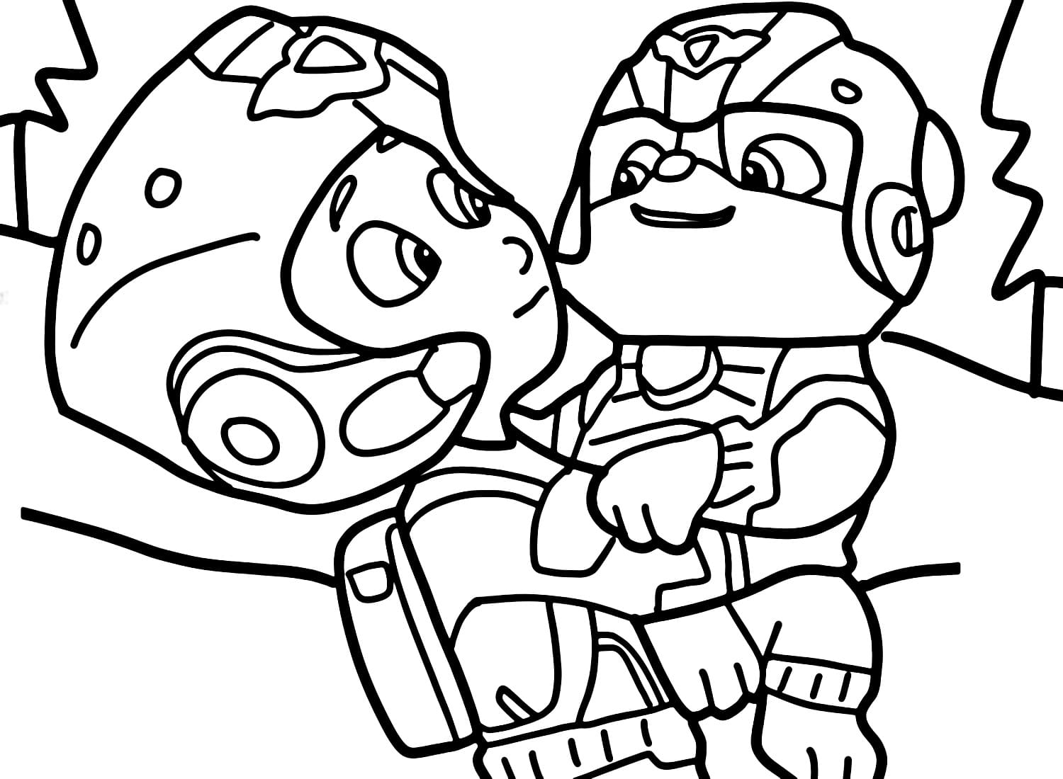 Desenhe Ryder e Rubble para colorir