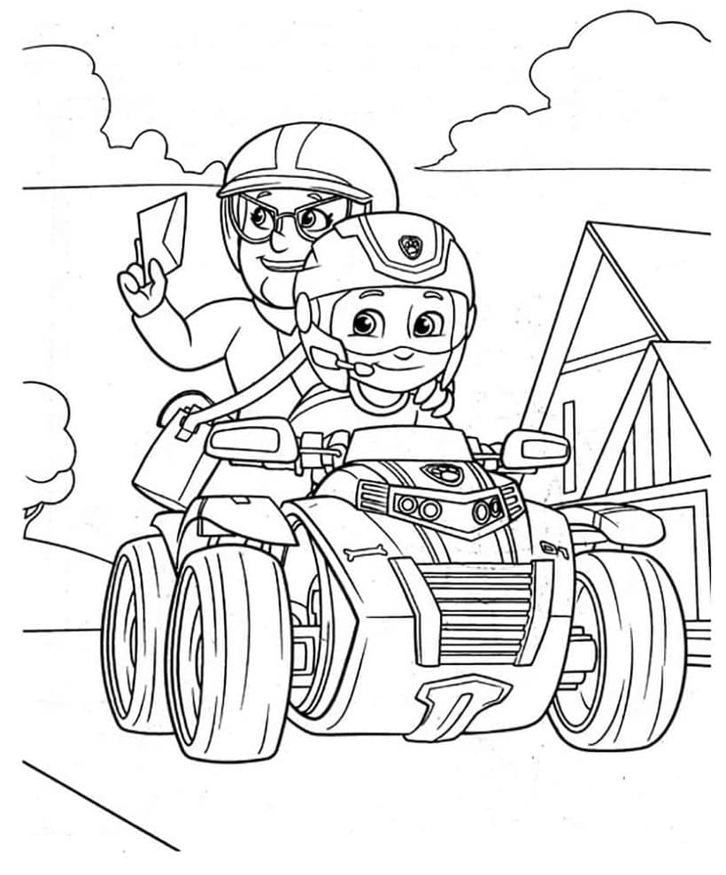 Desenhe Ryder e Sra. Marjorie para colorir