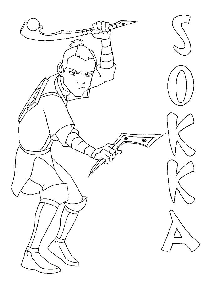 Desenhos de Desenhe Sokka de Avatar para colorir