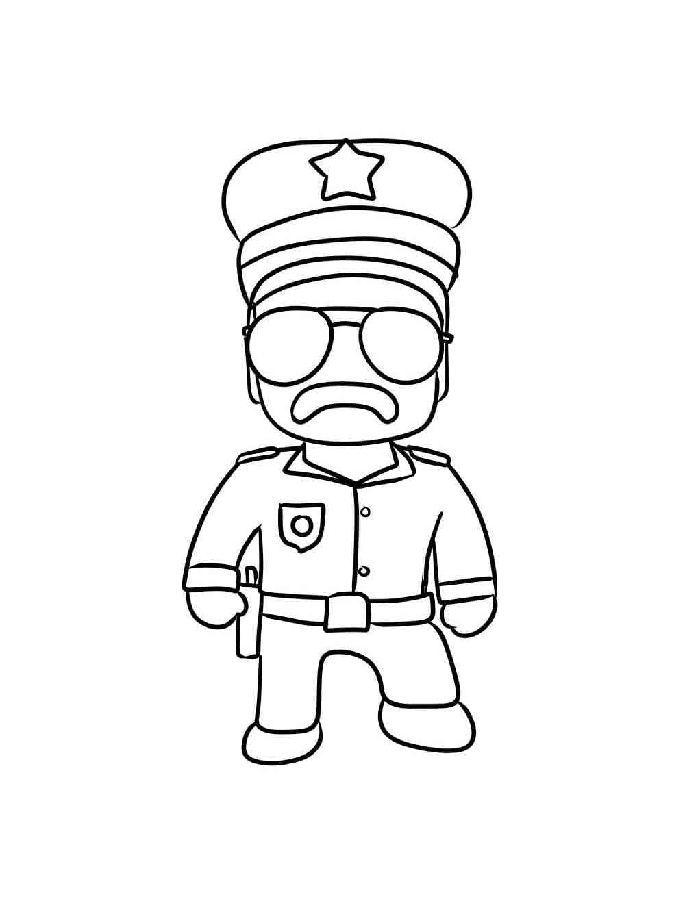 Desenhos de Desenhe Stumble Guys Cops grátis para colorir