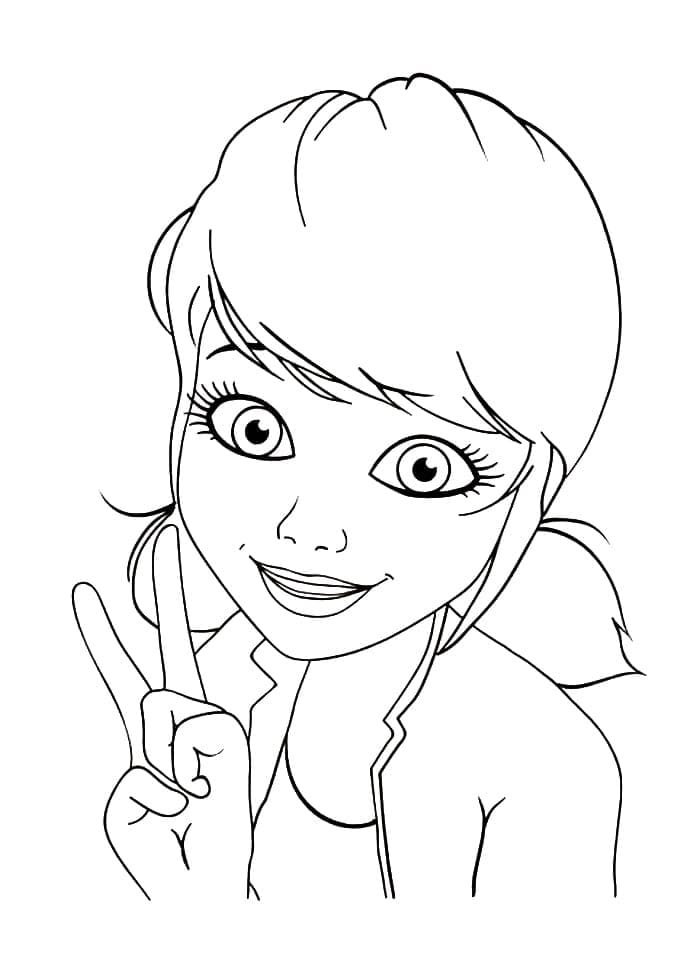 Desenhe a linda Marinette Dupain Cheng para colorir