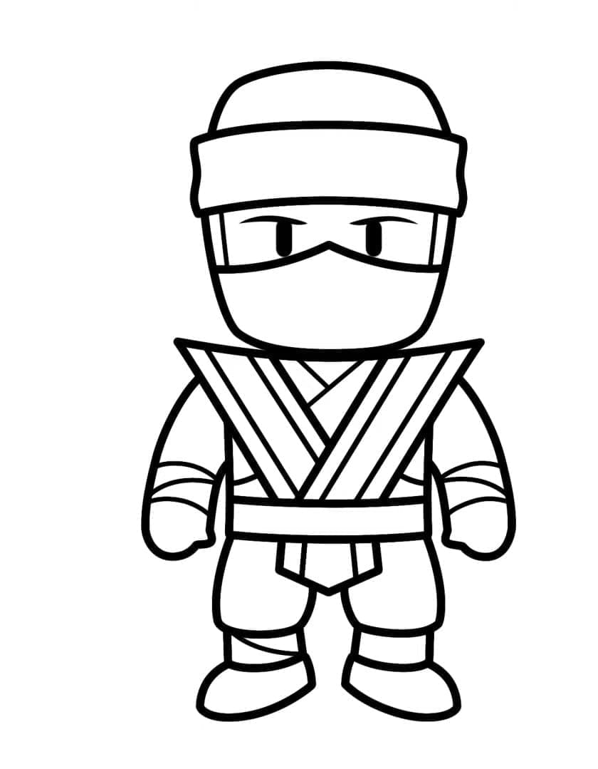 Desenhos de Desenhe grátis Stumble Guys Ninja Kai para colorir