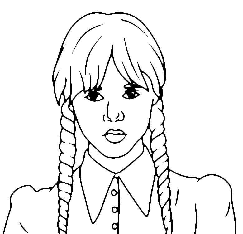 Desenhe legal Wednesday Addams para colorir