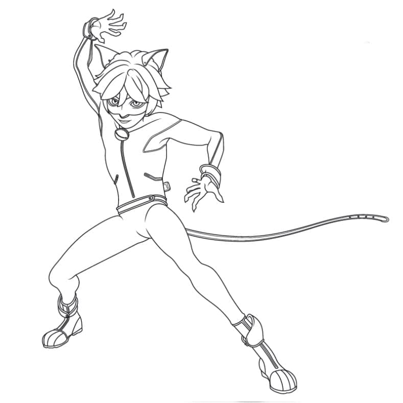 Desenhos de Desenhe o Cat Noir de Miraculous Ladybug para colorir