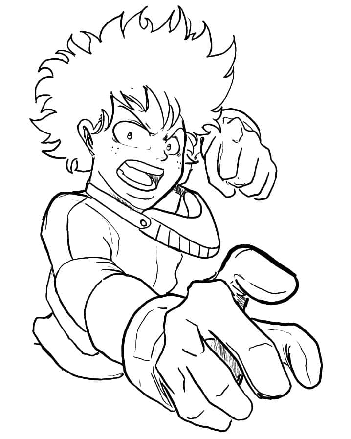 Desenhe o Midoriya Incrível para colorir